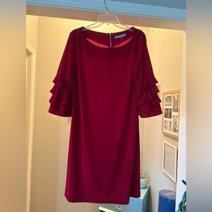 Size 18 red Danny and Nicole dress - cute ruffled half sleeves
